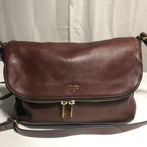 Fossil Preston Flap Crossbody bag, Brown